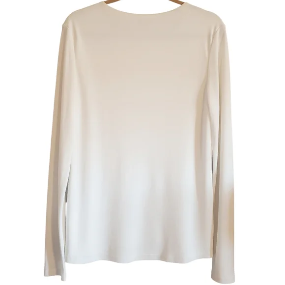 MM.LAFLEUR Lindy Top Womens Ivory L Scoopneck Layered Lined Classic Pullover - Picture 2 of 9